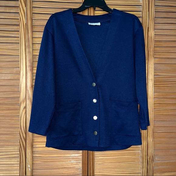 Across The Street Petite Blue Cardigan Jacket